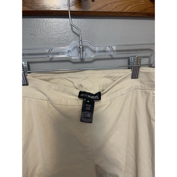Slim Sensations Khaki Capris Pull On Size 12 - Picture 3 of 3